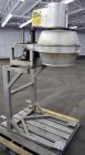 Used Urschel Slicer, Model CC, Stainless Steel. Maximum input product size 3-1/2”. Unit consists of: Swing away feed hopper, upper, and lower discharge chute, bearing housing, and cutting head suppor...