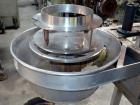 Used Urschel Slicer, Model CC, Stainless Steel. Maximum input product size 3-1/2”. Unit consists of: Swing away feed hopper, upper, and lower discharge chute, bearing housing, and cutting head suppor...