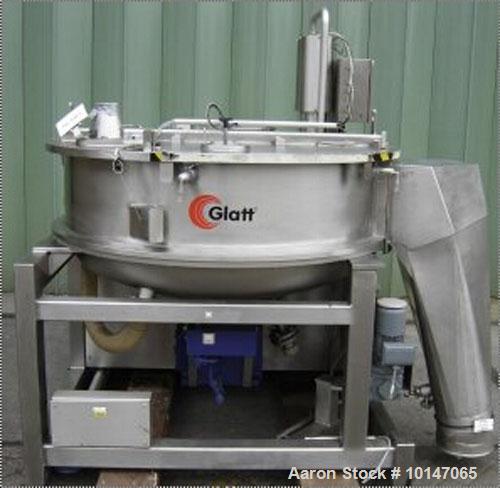 Used Glatt Systemtechnik GmbH Dresden Noduliser/Spheronizer, type P-140. Material of construction is 316Ti (1.4571) stainless steel. Disc diameter 55.22" (1416 mm). (1) 20" x 11.7" (535 mm x 300 mm) ...