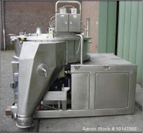 Used Glatt Systemtechnik GmbH Dresden Noduliser/Spheronizer, type P-140. Material of construction is 316Ti (1.4571) stainless steel. Disc diameter 55.22" (1416 mm). (1) 20" x 11.7" (535 mm x 300 mm) ...