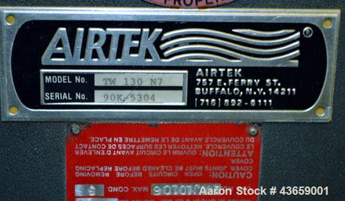 Used Airtek Heatless Desiccant Air Dryer, Model TW-130-N7. Approximate capacity 135 SCFM at 100 psi. (2) Tanks, XP control box. Mounted on a frame.