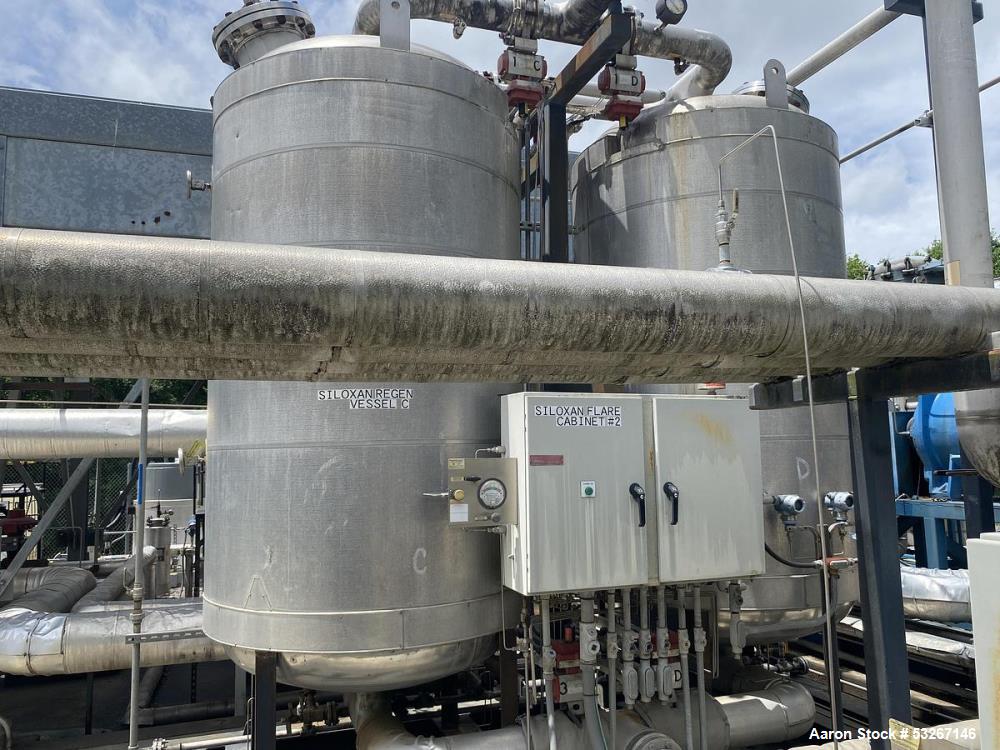 Used Industrial Piping Regenerative Gas Dryer Skid System – Dual 500 Gallon Stainless Steel Dryers, NB Stamped