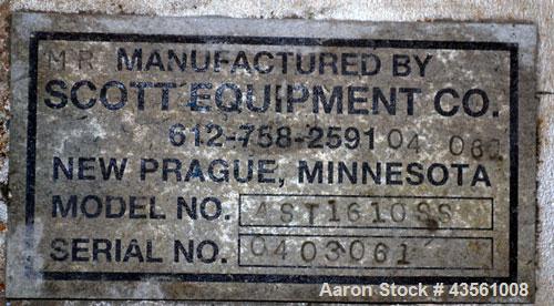 Used Scott Equipment A.S.T. Air Swept Tubular Drying System, 316 Stainless Steel. Single pass drying with feed material as high as 95% moisture reduced to less than 1% moisture. Consists of: (1) Scot...