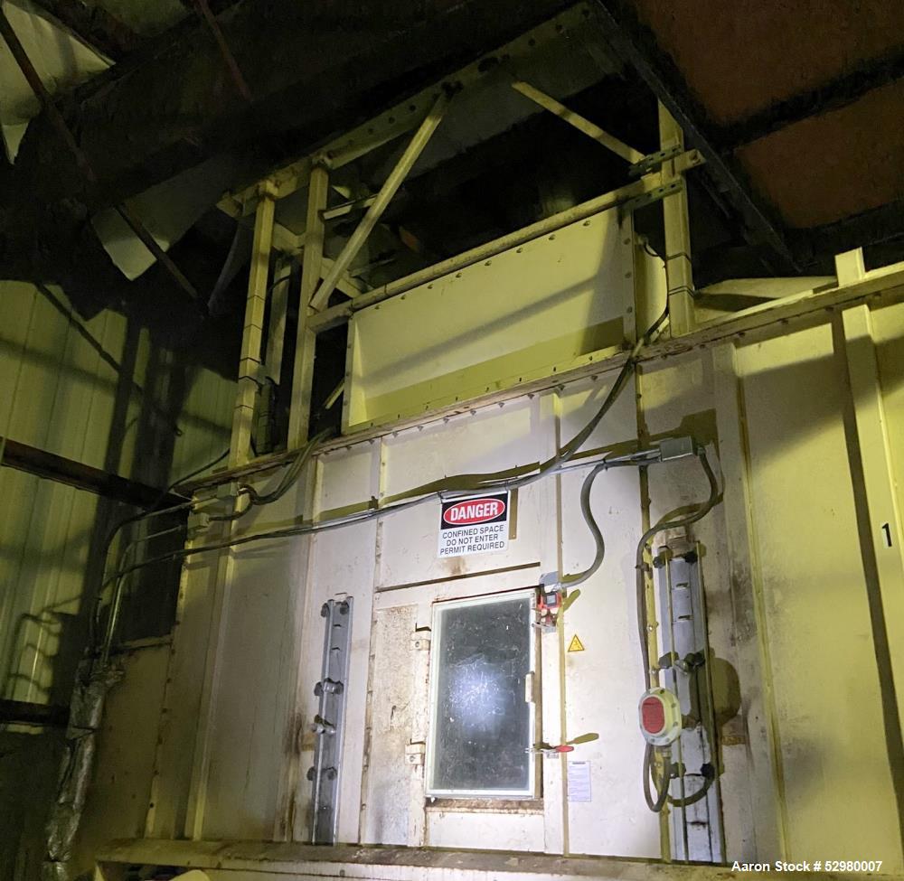 Used Geelen 3-Deck Dryer-Cooler, Model VD28X38XKM-KA-VK28X38KM MKII, Stainless Steel. Includes cyclone, dust collector, 60 hp blower fan. Maxon Model Oven Pak type EB-6. 2100 kw natural gas burner. D...