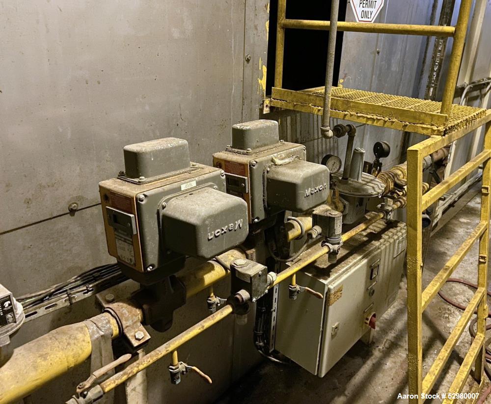 Used Geelen 3-Deck Dryer-Cooler, Model VD28X38XKM-KA-VK28X38KM MKII, Stainless Steel. Includes cyclone, dust collector, 60 hp blower fan. Maxon Model Oven Pak type EB-6. 2100 kw natural gas burner. D...