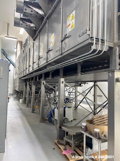 Used Aeromatic Aeroglide C1 120-65 RGC Fluid Bed Dryer – 5,000 lbs/hr, Stainless Steel, Natural Gas, Built 2005
