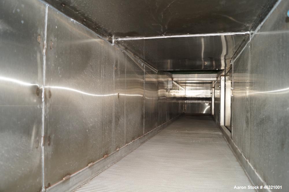 Used Belt-O-Matic Belt Dryer. Model 125B2X. Design: Convection, hot air; 22' long two pass air up drying, 10 long single-pass air down cooling. Size: 2 wide x 24 long top pass, 2 wide x 36 long botto...