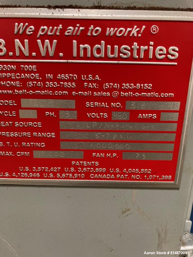 Used Belt O Matic Single Pass Belt Dryer