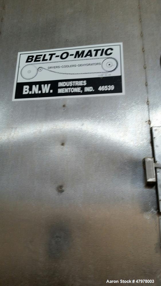 Used- Belt-O-Matic Horizontal Dehydrator, Model 530B1.66. Frame # 466. Stainless steel. Natural gas, 41'-3" long x 9'-6" wid...
