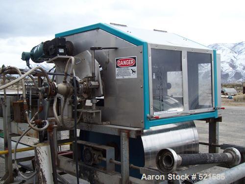 USED: Berndorf AccuDrop rotating head depositor/Pastillator head. Unit continuously deposits uniform droplets onto cooling belt. 31" wide belt, approx 2500# per hour using 60' cooling and 35# per cu ...