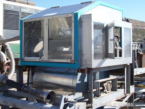 USED: Berndorf AccuDrop rotating head depositor/Pastillator head. Unit continuously deposits uniform droplets onto cooling belt. 31" wide belt, approx 2500# per hour using 60' cooling and 35# per cu ...