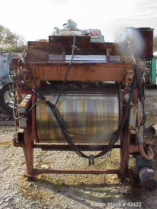 USED: Berndorf cooling belt. Stainless steel belt on 24" dia pulleys, 36" wide x 27'8" long, with (2) applicator rolls 6" dia x 36", driven by 5 hp 230/460/1730 rpm variable speed motor thru a reeves...