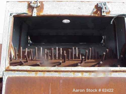 USED: Berndorf cooling belt. Stainless steel belt on 24" dia pulleys, 36" wide x 27'8" long, with (2) applicator rolls 6" dia x 36", driven by 5 hp 230/460/1730 rpm variable speed motor thru a reeves...