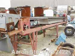 USED: Berndorf cooling belt. Stainless steel belt on 24" dia pulleys, 36" wide x 27'8" long, with (2) applicator rolls 6" dia x 36", driven by 5 hp 230/460/1730 rpm variable speed motor thru a reeves...
