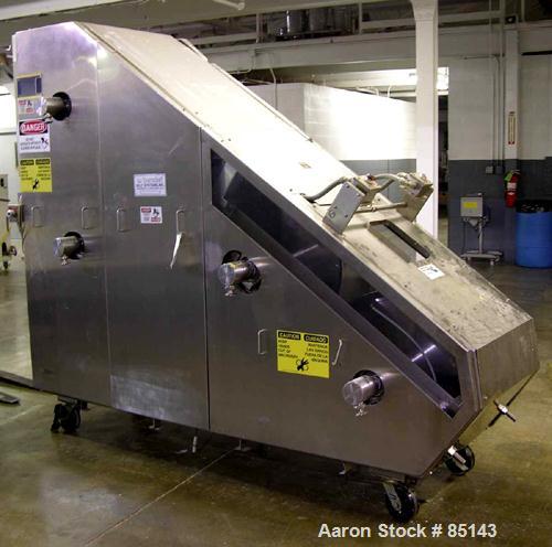 USED: Berndorf Belt Systems (BBS) inclined belt flaker. All sanitary stainless steel construction including drums, belts, frame and enclosure, continuously cooled belt surfaces, cooling medium in dru...