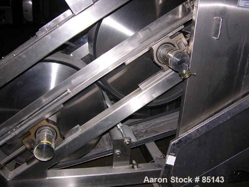USED: Berndorf Belt Systems (BBS) inclined belt flaker. All sanitary stainless steel construction including drums, belts, frame and enclosure, continuously cooled belt surfaces, cooling medium in dru...