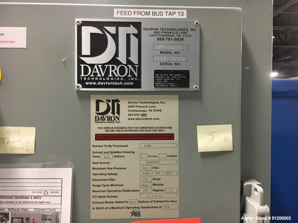 Used- Davron Technologies Conveyor Oven / Dryer