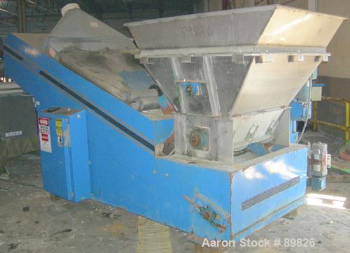 USED: JWI sludge dryer, model J360GUSA. Natural gas fired 400 cubic feet per hour, with mesh belts. Rated 188 lbs per hour. Power requirements 3/60/240 volt. Includes a stainless steel feed hopper, 3...