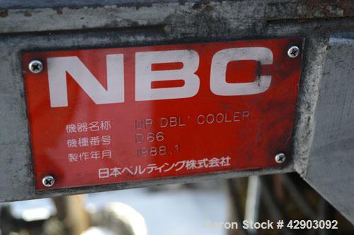 Used NBC Double Belt Cooler, Model DR. (2) 17-3/4" Wide x approximate 116" long stainless steel belts. Each belt mounted on top of each other. Dual cored roll feed end, dual end lump break system. Mo...
