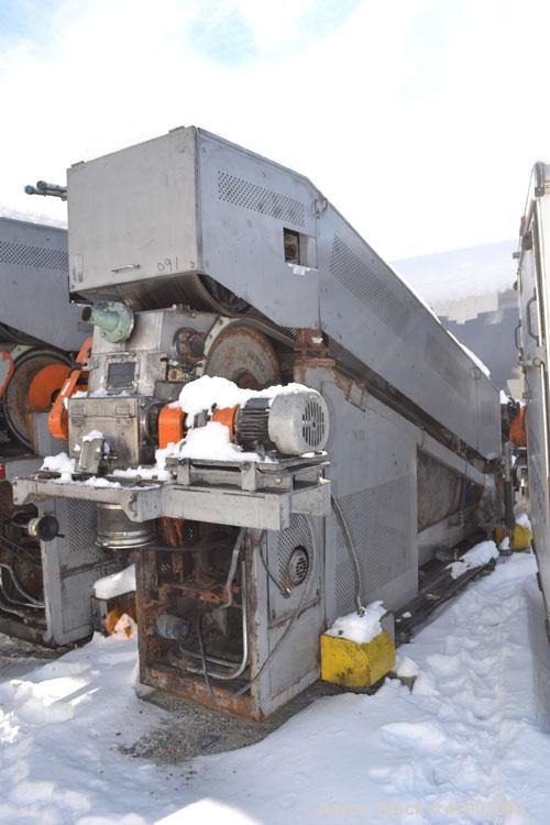 Used NBC Double Belt Cooler, Model DR. (2) 17-3/4" Wide x approximate 116" long stainless steel belts. Each belt mounted on top of each other. Dual cored roll feed end, dual end lump break system. Mo...