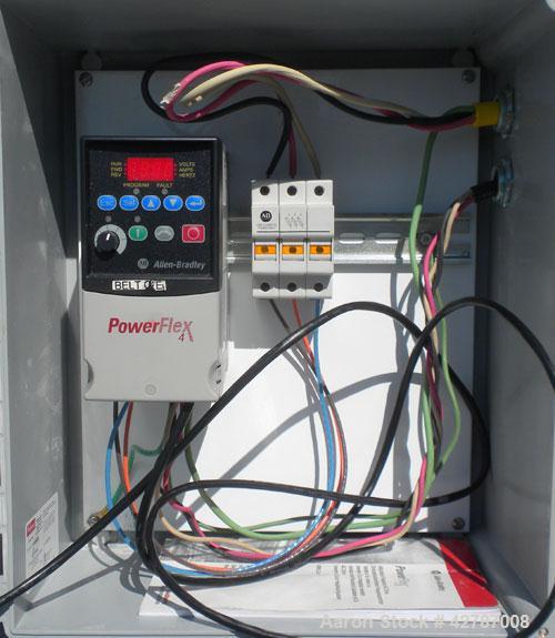 Used Sandvik Spray Belt Cooler, 301 Stainless Steel. 19-3/4" Wide x 180" long belt. Driven by a 3/4hp, 3/60/208-230/460 Volt, 1725 rpm gear motor, ratio 200 to 1. Approximately 11’9’’ effective cooli...