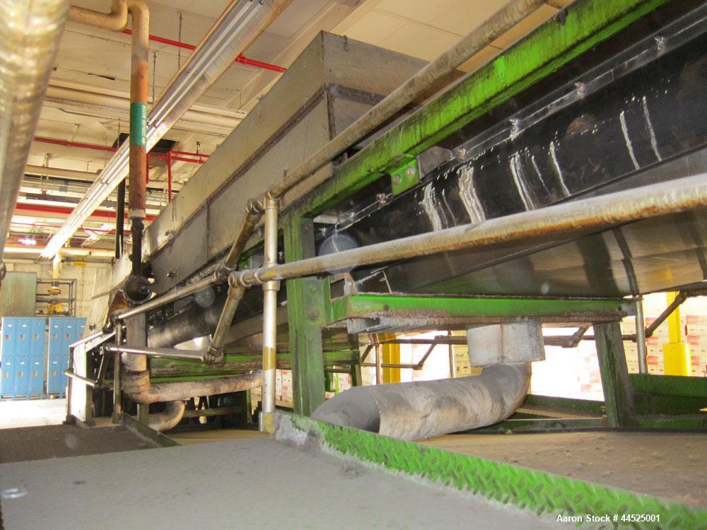 Used Sandvik Model SST stainless steel belt flaker with 55"  wide x 40' long belt.  Last used to cool asphalt used as backing on roofing paper.  Originally installed mid 1980’s, belt was last replace...