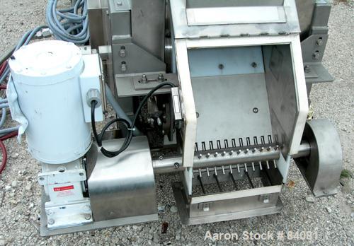 Used Sandvik Belt Cooler, 316 Stainless Steel. 12" Wide x 63" long belt, on 24" diameter cored rolls, driven by a 1/2 HP, 3/60/208-230/460 Volt, 1725 RPM gearmotor, ratio 165:1. (2) Pneumatically adj...