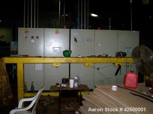 Used Scolari Flatbed Dryer, model A44CK, 10' wide x 48' long. Rated 600,000 K cal/hour. Dryer uses a leveling auger to distribute the material evenly to both ends of the dryer. Volts 480, Hz 60. Year...
