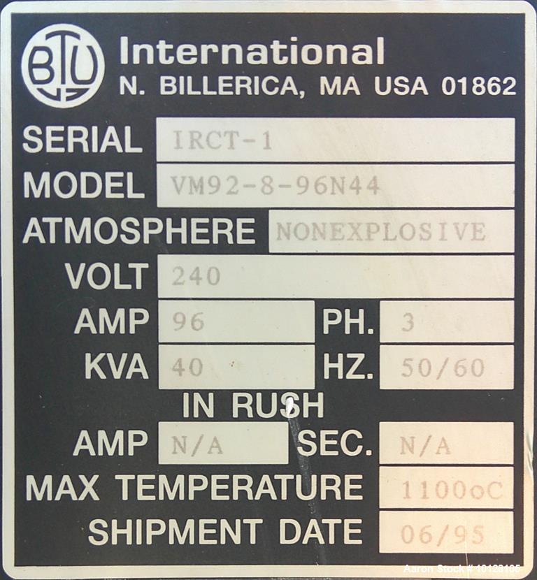 Used BTU International VM92-8-96N44 Electric Belt Furnace | 8-Zone High Temperature Conveyor Furnace