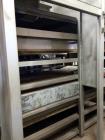 Used Aeroglide Belt Dryer, Double Pass Conveyor Perforate Belt Dryer. Approximate belt size: 5' wide x 25' long, stainless steel belt, wetted parts. Carbon steel frame. 2 New Maxon burners, 1 cooling...