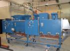 Used Gruenberg Conveyor Oven, Model 2MM65H187. Max. temp. 650 Degrees F, operating temp. 650 Degrees F. Electric heat, 460V/30/60Hz, horizontal air circulation. Heat rating 42 kW per module, 84 kW ov...