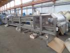 Used Sandvik 1000mm Wide x 10,000mm Long Stainless Steel Inclined Belt Cooler. Approximately 1950kg/hr throughput capacity. Belt is driven by a 0.30/3 kw, 144/1440 rpm, 415 volt motor through a renol...