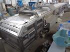Used Sandvik 1000mm Wide x 10,000mm Long Stainless Steel Inclined Belt Cooler. Approximately 1950kg/hr throughput capacity. Belt is driven by a 0.30/3 kw, 144/1440 rpm, 415 volt motor through a renol...
