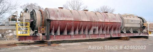 Used A.J. Sackett Calciner. 6' Diameter X 59' overall length molecular sieve rotary calciner, 1500 deg F. Furnace area 6' diameter X 32' long, Cooler area 6' diameter X 13' 6" long. Calciner shell an...