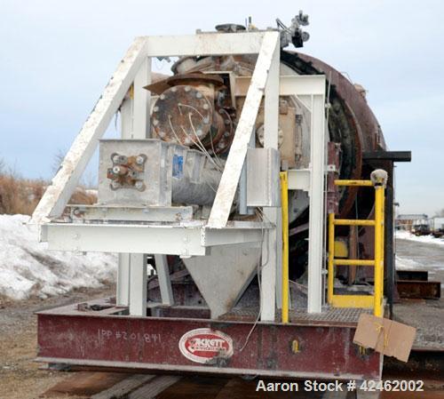 Used A.J. Sackett Calciner. 6' Diameter X 59' overall length molecular sieve rotary calciner, 1500 deg F. Furnace area 6' diameter X 32' long, Cooler area 6' diameter X 13' 6" long. Calciner shell an...