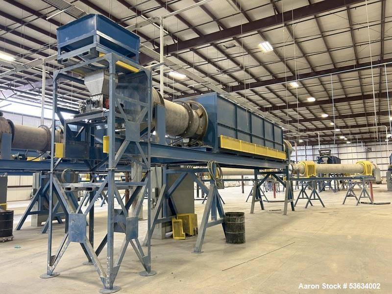 Used Thermal Processing Solutions, 36 inch diameter Indirectly Heated Electric Rotary Calciner with 24" diameter X 21-0" Convective Rotary Cooler. The Calciner is approximately 36" diameter X 25 heat...