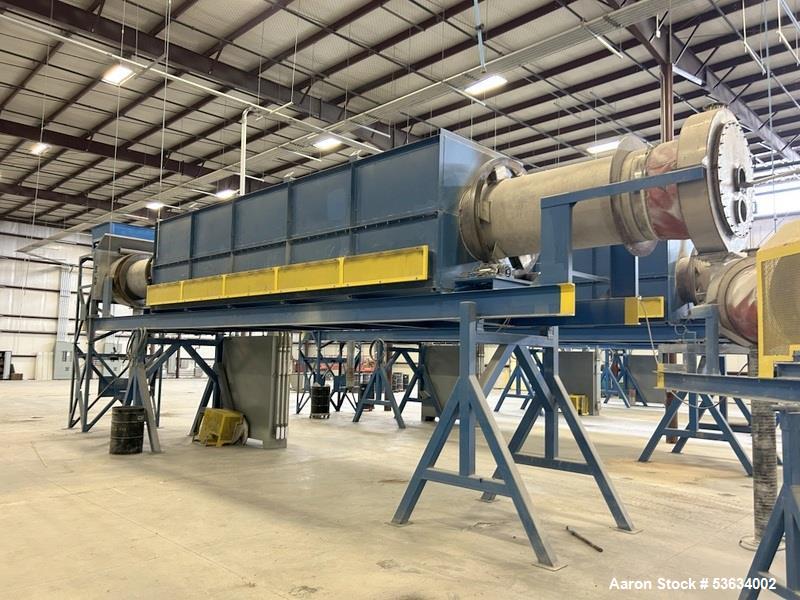Used Thermal Processing Solutions, 36 inch diameter Indirectly Heated Electric Rotary Calciner with 24" diameter X 21-0" Convective Rotary Cooler. The Calciner is approximately 36" diameter X 25 heat...