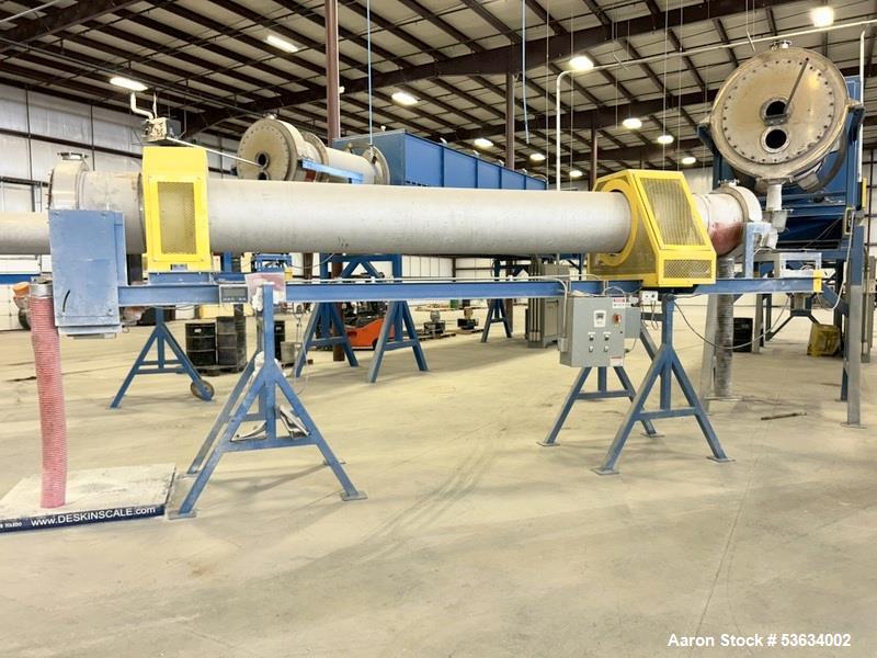 Used Thermal Processing Solutions, 36 inch diameter Indirectly Heated Electric Rotary Calciner with 24" diameter X 21-0" Convective Rotary Cooler. The Calciner is approximately 36" diameter X 25 heat...