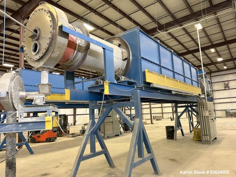 Used Thermal Processing Solutions, 36 inch diameter Indirectly Heated Electric Rotary Calciner with 24" diameter X 21-0" Convective Rotary Cooler. The Calciner is approximately 36" diameter X 25 heat...