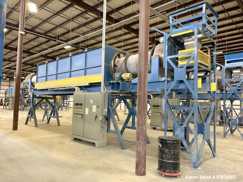 Used Thermal Processing Solutions, 36 inch diameter Indirectly Heated Electric Rotary Calciner with 24" diameter X 21-0" Convective Rotary Cooler. The Calciner is approximately 36" diameter X 25 heat...