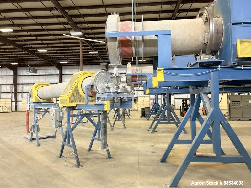 Used Thermal Processing Solutions, 36 inch diameter Indirectly Heated Electric Rotary Calciner with 24" diameter X 21-0" Convective Rotary Cooler. The Calciner is approximately 36" diameter X 25 heat...