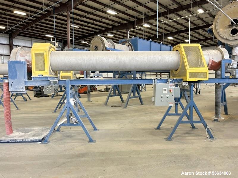 Used Thermal Processing Solutions, 36 inch diameter Indirectly Heated Electric Rotary Calciner with 24" diameter X 21-0" Convective Rotary Cooler. The Calciner is approximately 36" diameter X 25 heat...