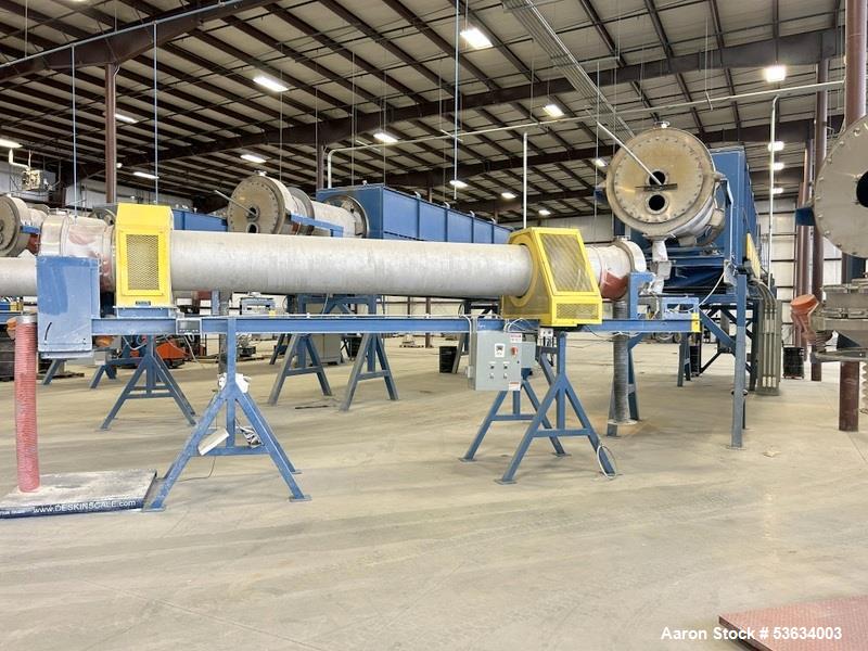 Used Thermal Processing Solutions, 36 inch diameter Indirectly Heated Electric Rotary Calciner with 24" diameter X 21-0" Convective Rotary Cooler. The Calciner is approximately 36" diameter X 25 heat...