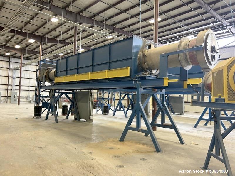 Used Thermal Processing Solutions, 36 inch diameter Indirectly Heated Electric Rotary Calciner with 24" diameter X 21-0" Convective Rotary Cooler. The Calciner is approximately 36" diameter X 25 heat...