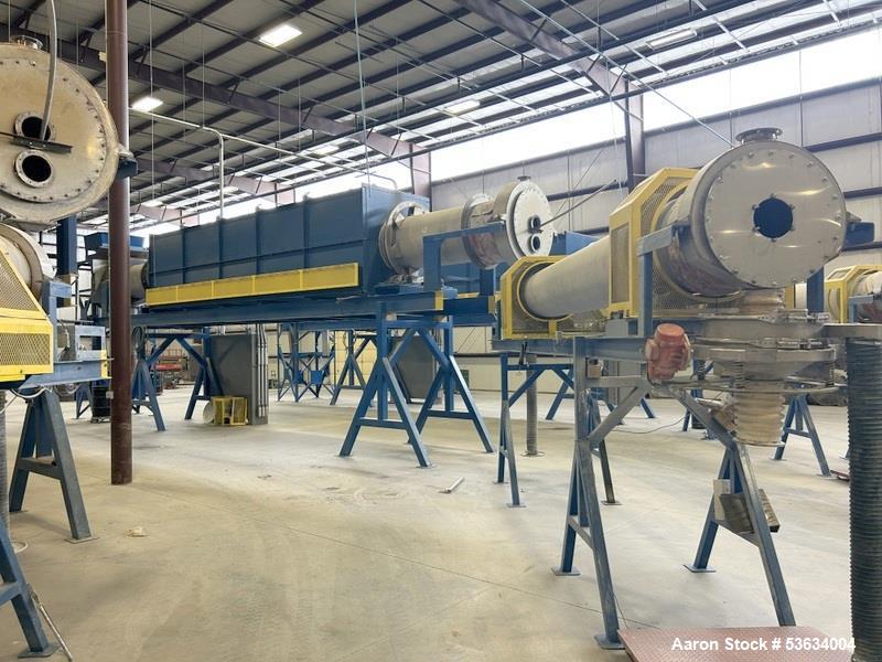 Used Thermal Processing Solutions, 36 inch diameter Indirectly Heated Electric Rotary Calciner with 24" diameter X 21-0" Convective Rotary Cooler. The Calciner is approximately 36" diameter X 25 heat...