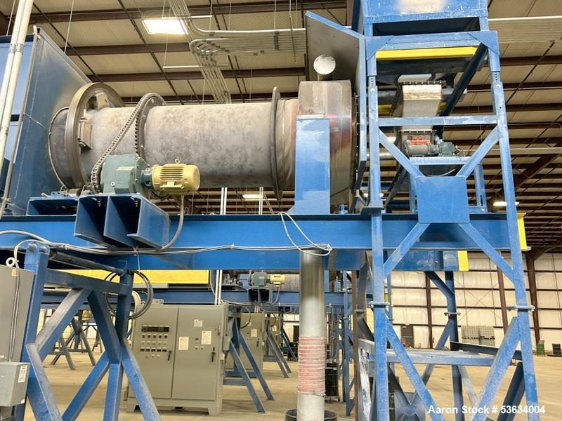 Used Thermal Processing Solutions, 36 inch diameter Indirectly Heated Electric Rotary Calciner with 24" diameter X 21-0" Convective Rotary Cooler. The Calciner is approximately 36" diameter X 25 heat...