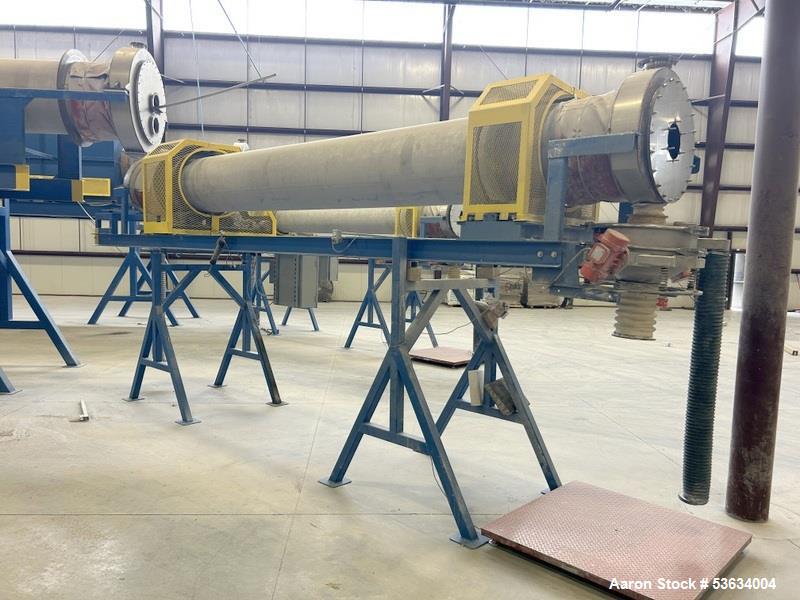 Used Thermal Processing Solutions, 36 inch diameter Indirectly Heated Electric Rotary Calciner with 24" diameter X 21-0" Convective Rotary Cooler. The Calciner is approximately 36" diameter X 25 heat...