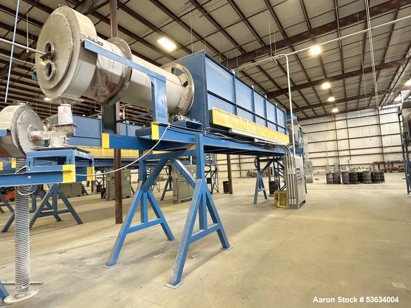 Used Thermal Processing Solutions, 36 inch diameter Indirectly Heated Electric Rotary Calciner with 24" diameter X 21-0" Convective Rotary Cooler. The Calciner is approximately 36" diameter X 25 heat...