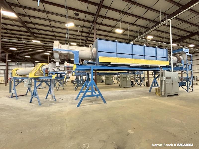 Used Thermal Processing Solutions, 36 inch diameter Indirectly Heated Electric Rotary Calciner with 24" diameter X 21-0" Convective Rotary Cooler. The Calciner is approximately 36" diameter X 25 heat...