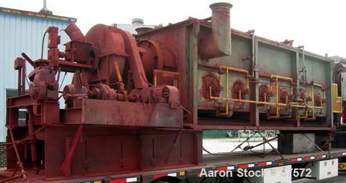 USED: Flinn and Dreffein Engineering Company rotary calciner furnace. 24" diameter x 22' long HT alloy retort tube, RA330 stainless steel. Temperature range to approximately 1800 degrees F. 3 zones, ...